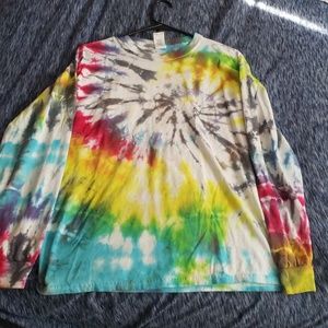 rainbow long sleeve tie dye shirt